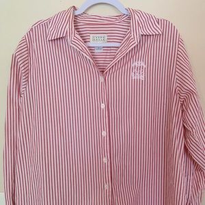 Vintage ✨ Laura Gayle Red Striped Button Down Top